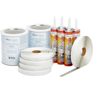 imageDicor 435CKW Tufflex PVC RV Roofing Installation Kit WhiteDove Bright White