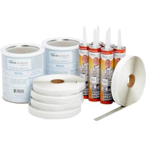 imageDicor 435CKW Tufflex PVC RV Roofing Installation Kit WhiteIvory