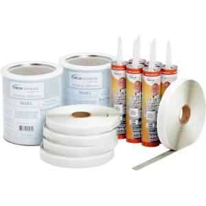 imageDicor 435CKW Tufflex PVC RV Roofing Installation Kit WhiteTan