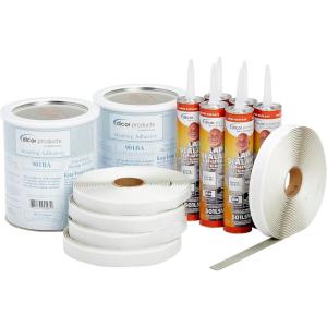 imageDicor 435CKW Tufflex PVC RV Roofing Installation Kit WhiteWhite