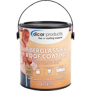 imageDicor RPMRRIPQ Metal Roof Rust Inhibitive Primer  Arctic White 1 QuartTan Fiberglass RV Roof Coating